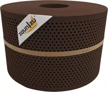 zaun|zu Sichtschutzstreifen Premium Gelocht Diamant 50 m x 19 cm x 0,1 cm Braun