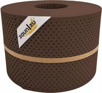 zaun|zu Sichtschutzstreifen Rille Gelocht 15% 50 m x 19 cm x 0,1 cm Braun