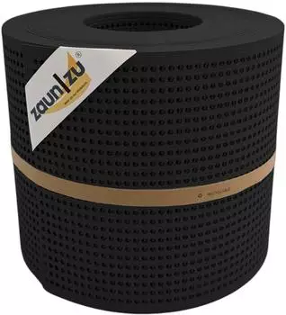 zaun|zu Sichtschutzstreifen Rille Gelocht 30% PP 2,55 m x 19 cm x 0,1 cm Tiefschwarz
