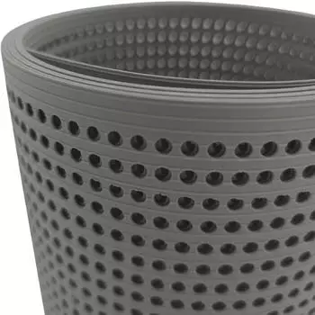 zaun|zu Sichtschutzstreifen Rille Gelocht 30% PP 50 m x 19 cm x 0,1 cm Steingrau