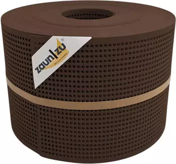 zaun|zu Sichtschutzstreifen Rille Gelocht 30% PP 50 m x 19 cm x 0,1 cm Braun