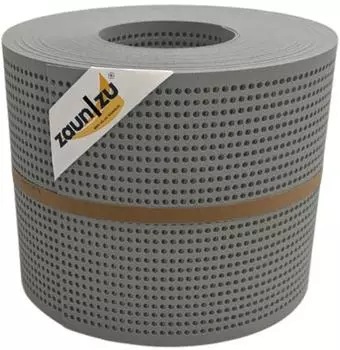 zaun|zu Sichtschutzstreifen Premium Gelocht 2,55 m x 19 cm x 0,1 cm Steingrau