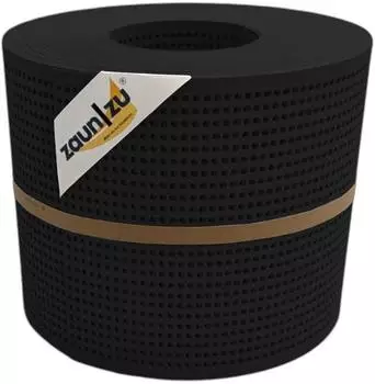 zaun|zu Sichtschutzstreifen Premium Gelocht 2,55 m x 19 cm x 0,1 cm Tiefschwarz