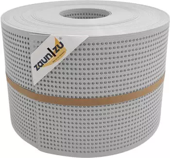 zaun|zu Sichtschutzstreifen Rille Gelocht 30% PP 50 m x 19 cm x 0,1 cm Lichtgrau