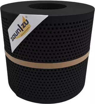 zaun|zu Sichtschutzstreifen Rille Gelocht Quadrat 26 m x 19 cm x 0,1 cm Tiefschwarz