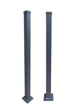 Floraworld Zaunpfosten 110 cm 6,3 cm Anthrazit Aluminium Mit Bodenplatte