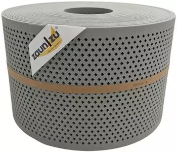 zaun|zu Sichtschutzstreifen Premium Gelocht Diamant 2,55 m x 19 cm x 0,1 cm Steingrau