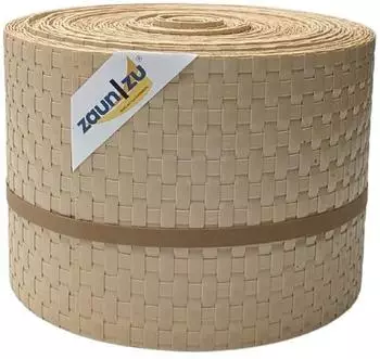 zaun|zu Sichtschutzstreifen Rattan PE 26 m x 19 cm x 0,2 cm Beige