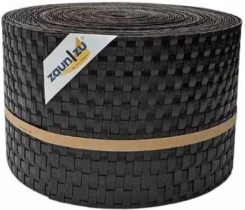 zaun|zu Sichtschutzstreifen Rattan PE 26 m x 19 cm x 0,2 cm Dunkelbraun