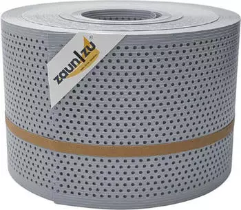 zaun|zu Sichtschutzstreifen Rille Gelocht 20% PP 50 m x 19 cm x 0,1 cm Fenstergrau