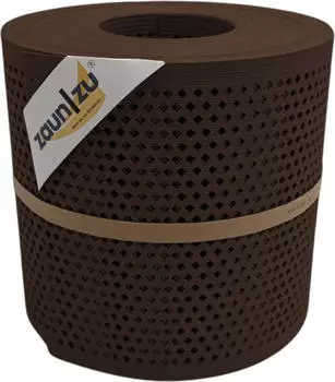 zaun|zu Sichtschutzstreifen Rille Quadrat Diamant 26 m x 19 cm x 0,1 cm Braun