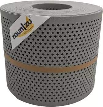 zaun|zu Sichtschutzstreifen Premium Gelocht Diamant 26 m x 19 cm x 0,1 cm Steingrau