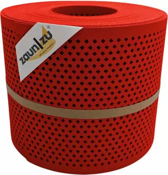 zaun|zu Sichtschutzstreifen Premium Gelocht Diamant 26 m x 19 cm x 0,1 cm Rot