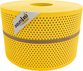 zaun|zu Sichtschutzstreifen Premium Gelocht Diamant 50 m x 19 cm x 0,1 cm Gelb