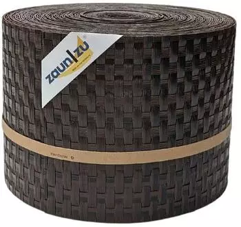 zaun|zu Sichtschutzstreifen Rattan PE 26 m x 19 cm x 0,2 cm Schwarzbraun