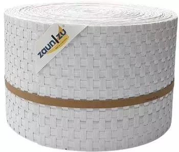 zaun|zu Sichtschutzstreifen Rattan PE 26 m x 19 cm x 0,2 cm Weiß