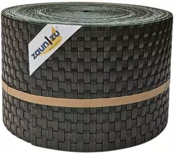 zaun|zu Sichtschutzstreifen Rattan PE 26 m x 19 cm x 0,2 cm Gr&uuml;n