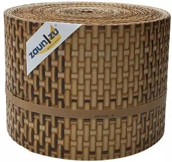 zaun|zu Sichtschutzstreifen Rattan PE 26 m x 19 cm x 0,2 cm Natur Stroh