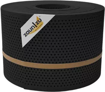 zaun|zu Sichtschutzstreifen Rille Gelocht 20% PP 50 m x 19 cm x 0,1 cm Tiefschwarz