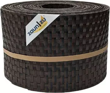 zaun|zu Sichtschutzstreifen Rattan 10 x Einzelstreifen 25,5 m x 19 cm x 0,2 cm Schwarzbraun