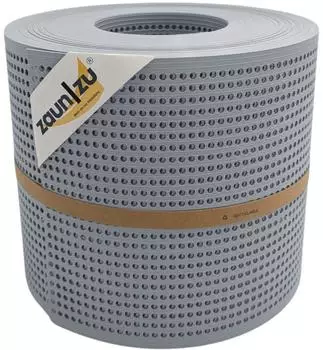 zaun|zu Sichtschutzstreifen Rille Gelocht 30% PP 2,55 m x 19 cm x 0,1 cm Fenstergrau