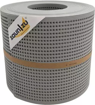 zaun|zu Sichtschutzstreifen Rille Gelocht 30% PP 26 m x 19 cm x 0,1 cm Steingrau