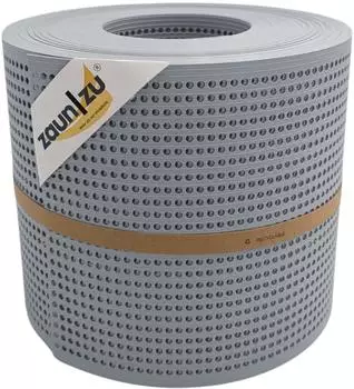 zaun|zu Sichtschutzstreifen Rille Gelocht 30% PP 26 m x 19 cm x 0,1 cm Fenstergrau