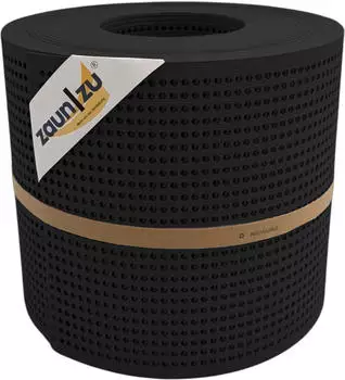zaun|zu Sichtschutzstreifen Rille Gelocht 30% PP 26 m x 19 cm x 0,1 cm Tiefschwarz