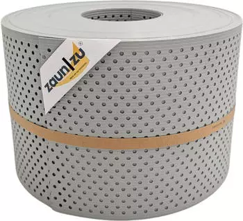 zaun|zu Sichtschutzstreifen Rille Gelocht 15% 50 m x 19 cm x 0,1 cm Steingrau
