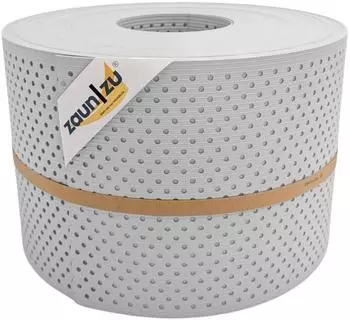 zaun|zu Sichtschutzstreifen Rille Gelocht 15% 50 m x 19 cm x 0,1 cm Lichtgrau