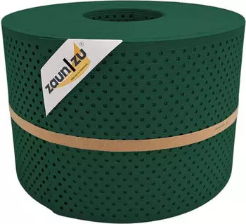 zaun|zu Sichtschutzstreifen Rille Gelocht 15% 50 m x 19 cm x 0,1 cm Gr&uuml;n