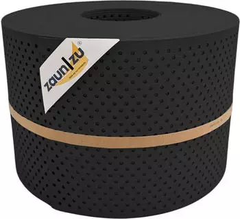 zaun|zu Sichtschutzstreifen Rille Gelocht 15% 50 m x 19 cm x 0,1 cm Tiefschwarz