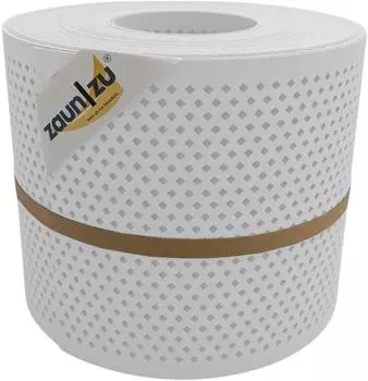 zaun|zu Sichtschutzstreifen Premium Gelocht Diamant 26 m x 19 cm x 0,1 cm Wei&szlig; transluzent
