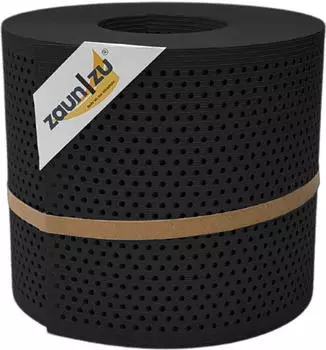 zaun|zu Sichtschutzstreifen Rille Gelocht 20% PP 26 m x 19 cm x 0,1 cm Tiefschwarz