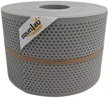 zaun|zu Sichtschutzstreifen Rille Quadrat Diamant 50 m x 19 cm x 0,1 cm Steingrau