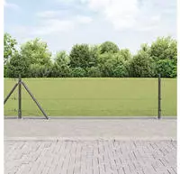 vidaXL Geschwei&szlig;ter Drahtzaun mit Betonsockel 100 x 0,4 m Grau Netz