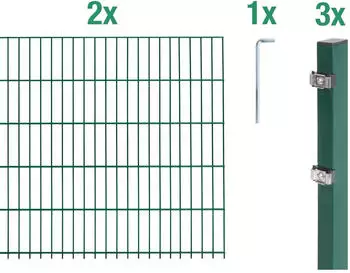 Alberts Doppelstabmatten-Set B: 4 m H: 100 cm gr&uuml;n