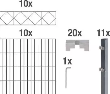 Alberts Doppelstabmatten-Set Bergen 200 x 160 cm, 20 m, anthrazit