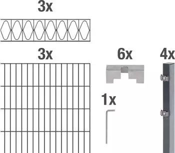 Alberts Doppelstabmatten-Set Eleganz 200 x 160 cm, 6 m, anthrazit