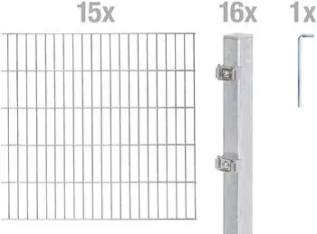 Alberts Doppelstabmattenset 6/5/6 100 x 3000 cm feuerverzinkt
