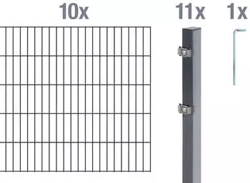 Alberts Doppelstabmattenset 6/5/6 160 x 2000 cm anthrazit