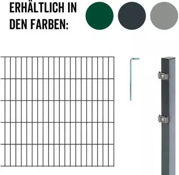 Alberts Doppelstabmatten-Komplettset 10 m 1400 mm anthrazit (691387)