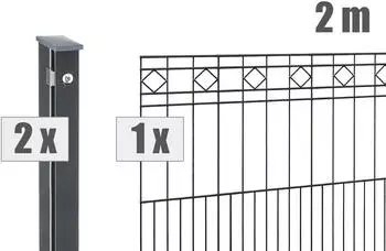 Deutsche Zauntechnik Zaunset VAP Turin 2 m 1010 mm anthrazit (DVVAPTU002010B7016)