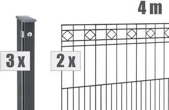 Deutsche Zauntechnik Zaunset VAP Turin 4 m 810 mm anthrazit (DVVAPTU004008B7016)