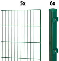 GARDEN N MORE Einstabmattenzaun "Standard" 5 Elemente f&uuml;r 10 m, LxH: 200 x 150...