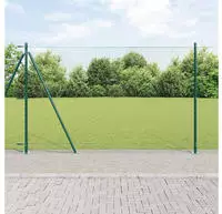 vidaXL Sechseckzaun mit Betonsockel 50 x 1,4 m PVC-beschichteter Stahl