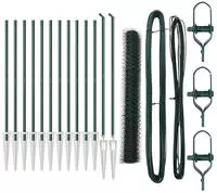 vidaXL Sechseckzaun mit Pfosten 25 x 1 m PVC-beschichteter Stahl Netz