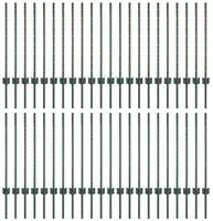 vidaXL Eingebetteter Zaunpfosten 44 pcs Gr&uuml;n 120 cm