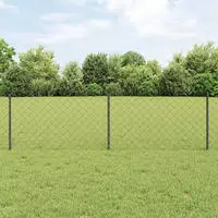 vidaXL Kettenzaun mit Pfosten 25 x 0,6 m (B x H)