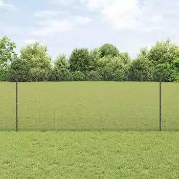 vidaXL Schwei&szlig;drahtzaun mit Pfosten 25 x 1 m (3336597)